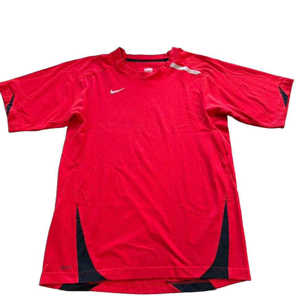 Nike Total 90 Dri-Fit Red T Shirt Men's Large Soccer Futbol Y2K Athletic